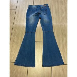 Kenneth Cole Reaction Flare Pull-On Jeans Womens Sz 2 Stretchy Blue Denim